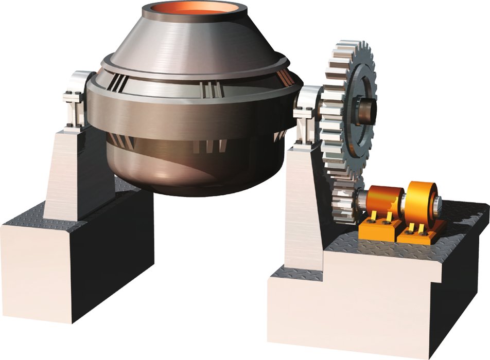 A steel processing plant has converter’s main bearings replaced with special NSK split spherical roller bearings